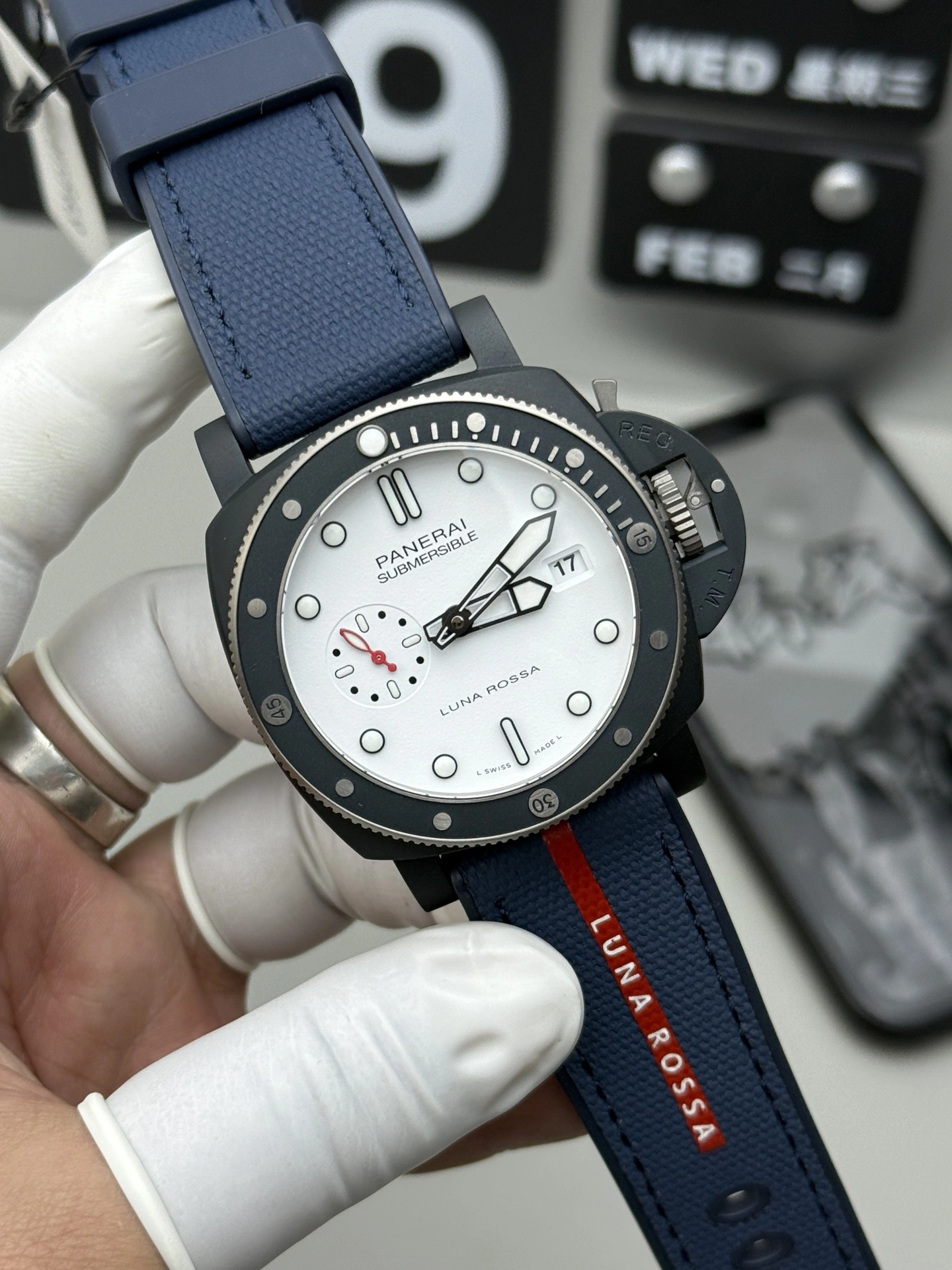CBD Factory Panerai Submersible QuarantaQuattro Luna Rossa Ti-Ceramitech 44mm PAM01543 1:1 Super Clone – DDP.900 Movement GoAnywhere 418